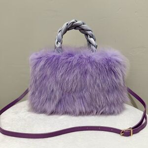 Stunning Real Fox Fur Handmade Sheepskin Braided Handles Bag/Crossbody